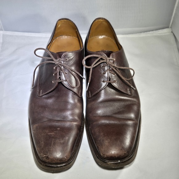 Ermenegildo Zegna Men\'s Derby Oxford Shoes Mens‎ 9 D Brown Dress Leather Italy main image 5